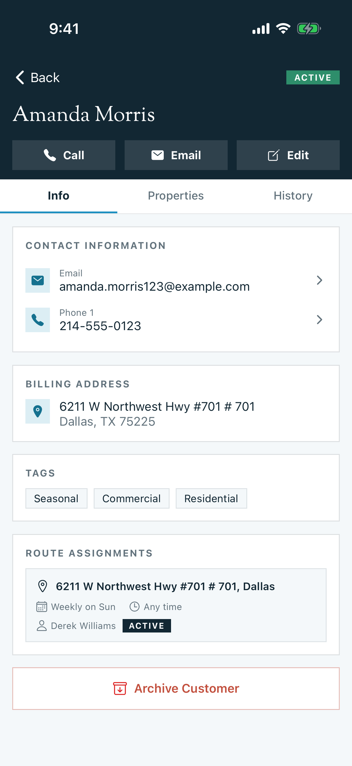 Edit customer form on mobile